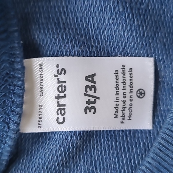 Carters Blue & Orange Dinosaur Crewneck Fleece and Cuffed Pant Set - Size 3t - Picture 4 of 9